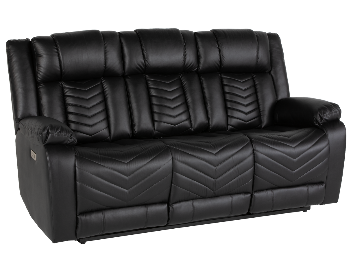 Contemporary 3-Piece Black Power Reclining Living Room Set