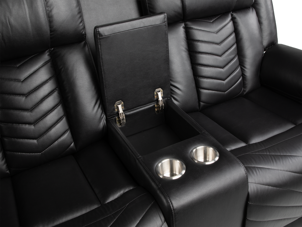 Contemporary 3-Piece Black Power Reclining Living Room Set