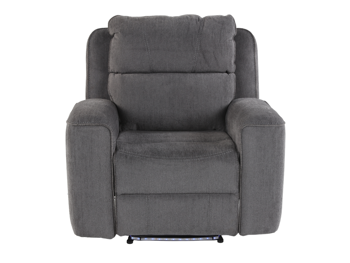 Gray recliner chair on a white background