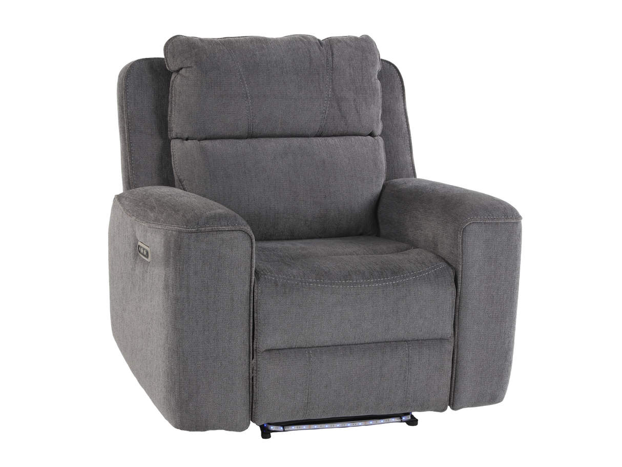 Gray recliner chair on a white background