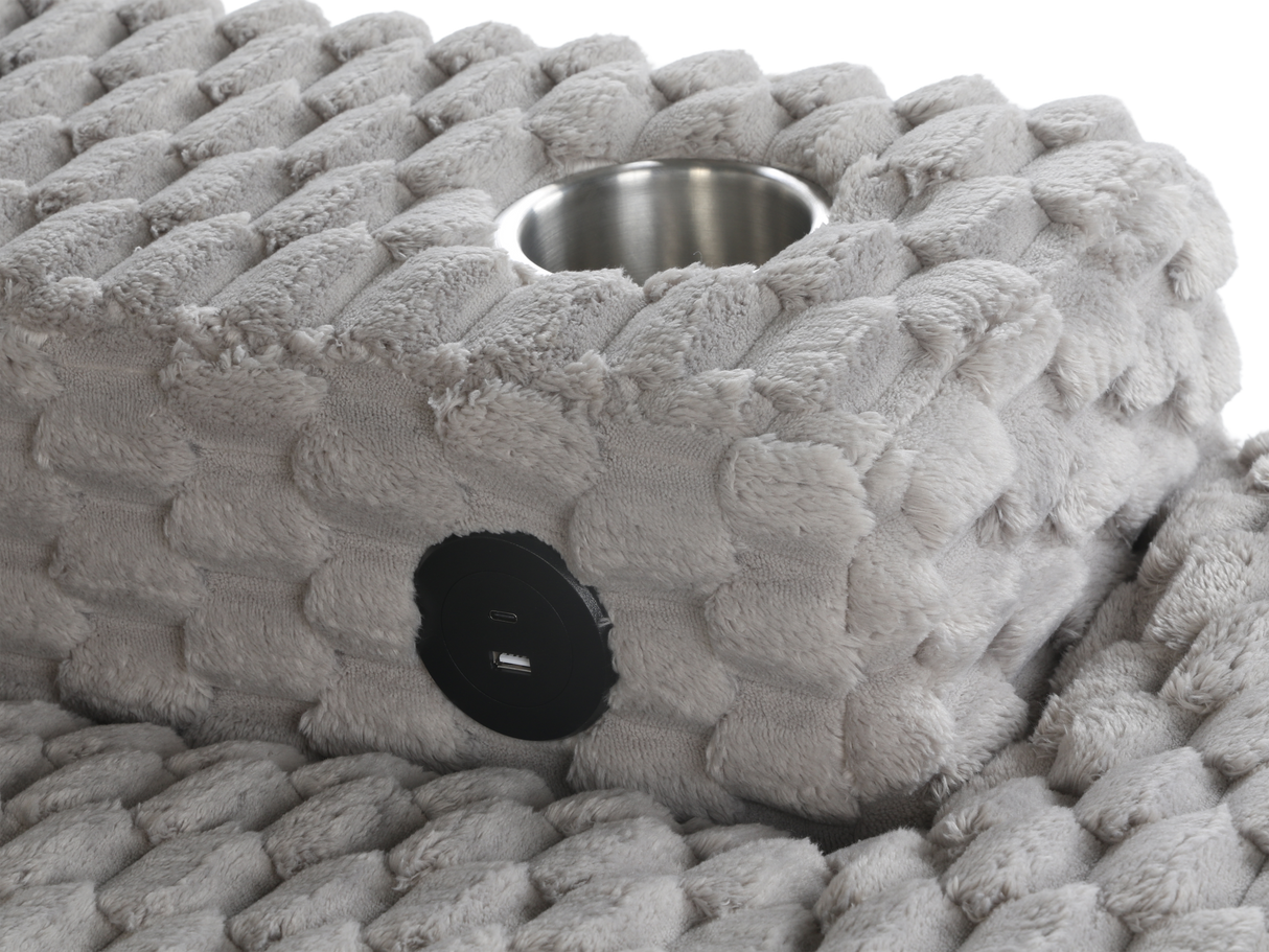 Oversized Chaise Lounge with Cup Holders & USB Charging Ports