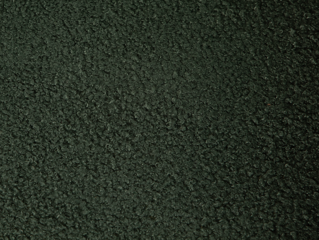 Dark Green Boucle Barrel Accent Chair with Gold Metal Legs