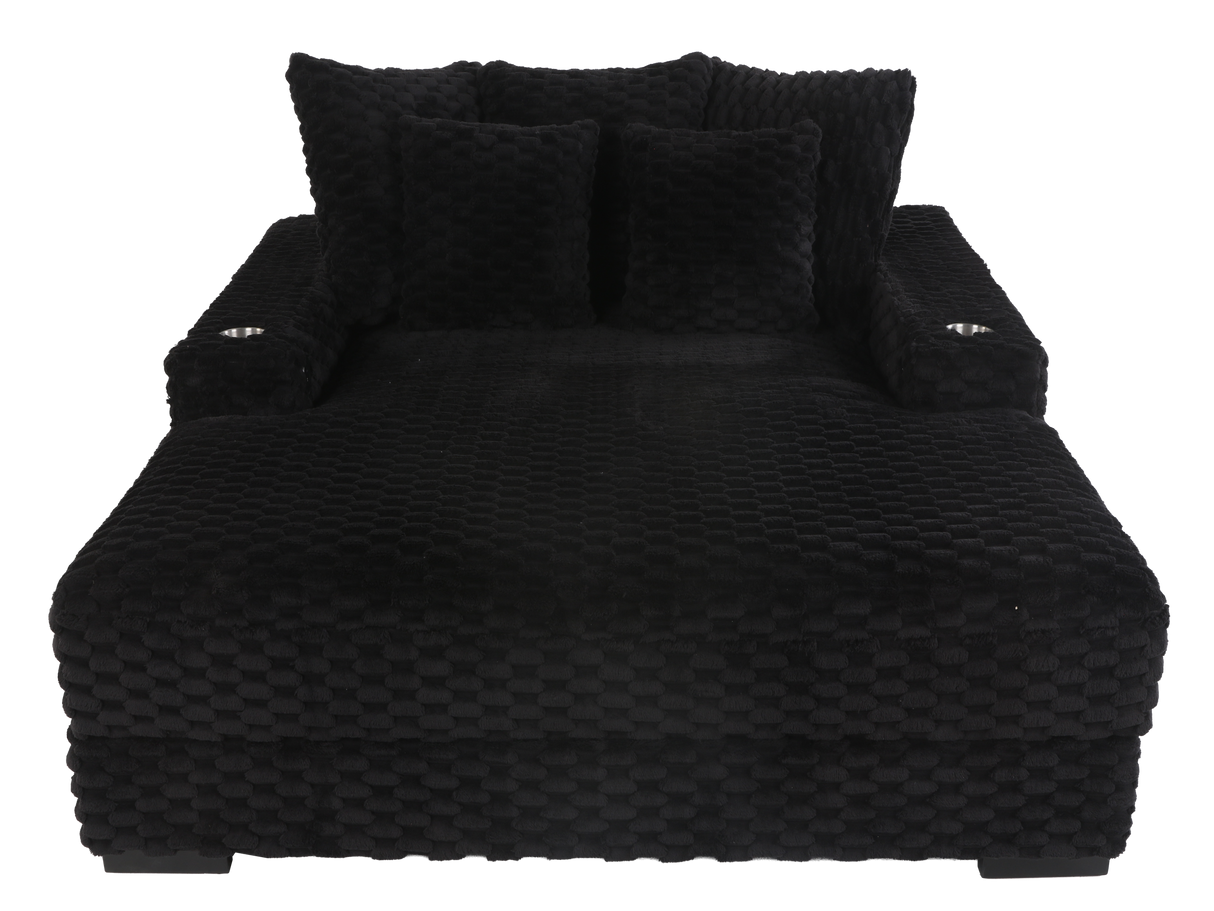 Oversized Chaise Lounge with Cup Holders & USB Charging Ports