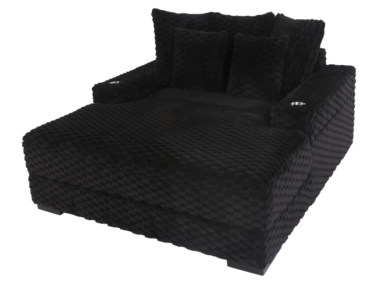 Oversized Chaise Lounge with Cup Holders & USB Charging Ports