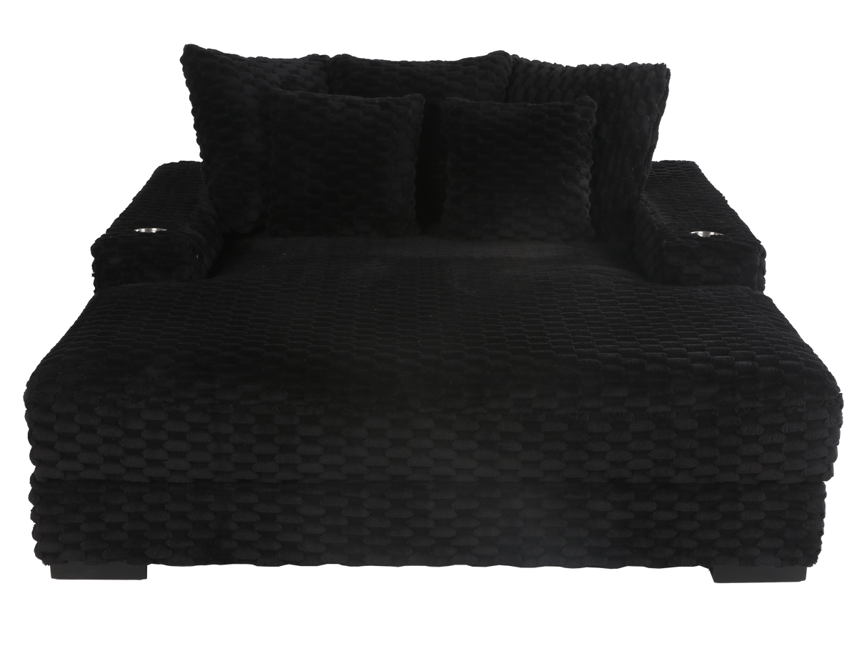 Oversized Chaise Lounge with Cup Holders & USB Charging Ports