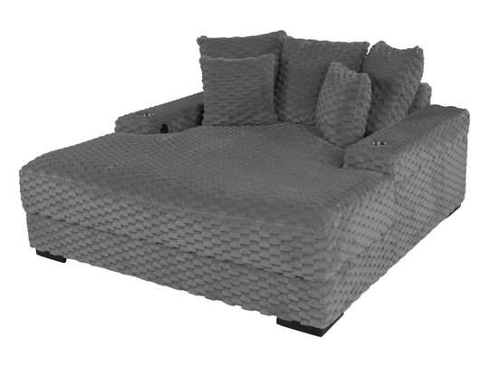 Oversized Chaise Lounge with Cup Holders & USB Charging Ports