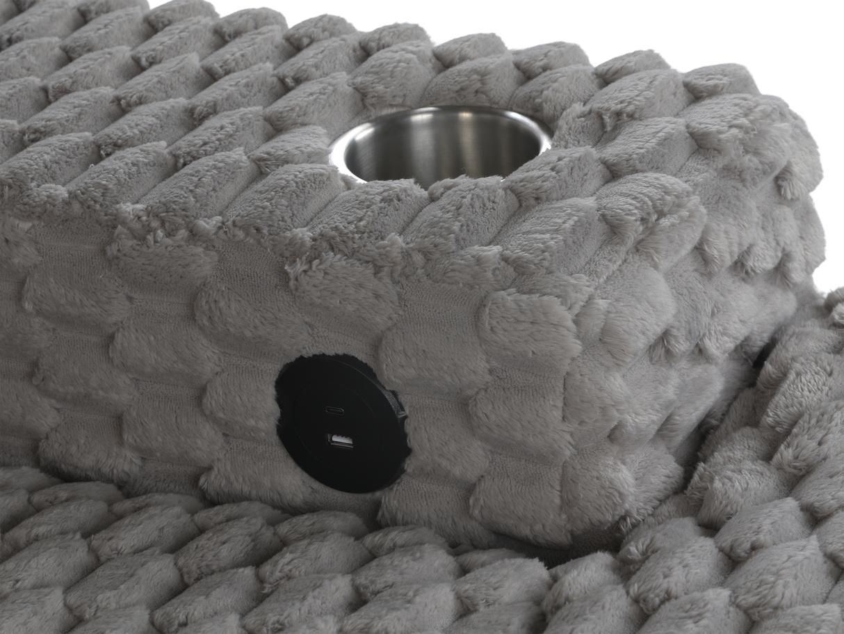 Oversized Chaise Lounge with Cup Holders & USB Charging Ports