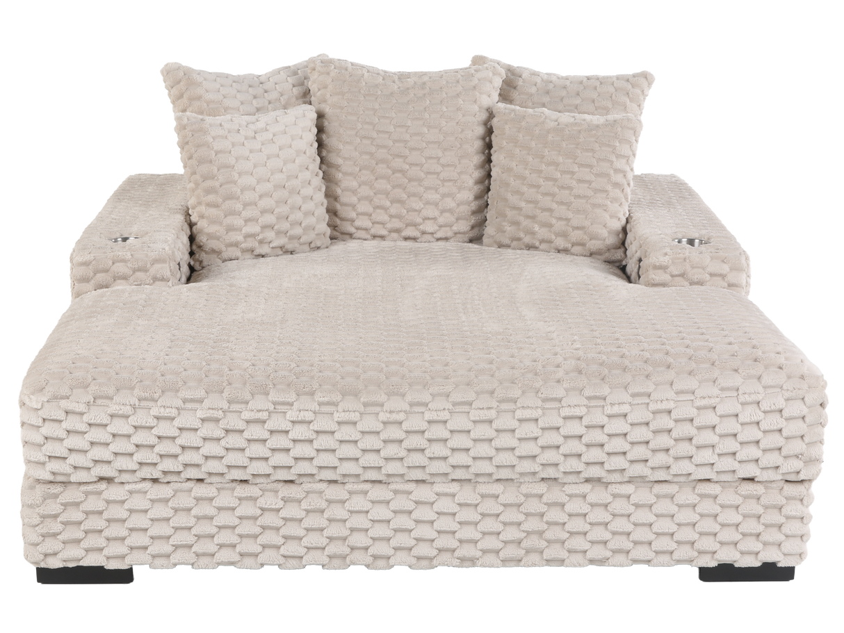 Oversized Chaise Lounge with Cup Holders & USB Charging Ports