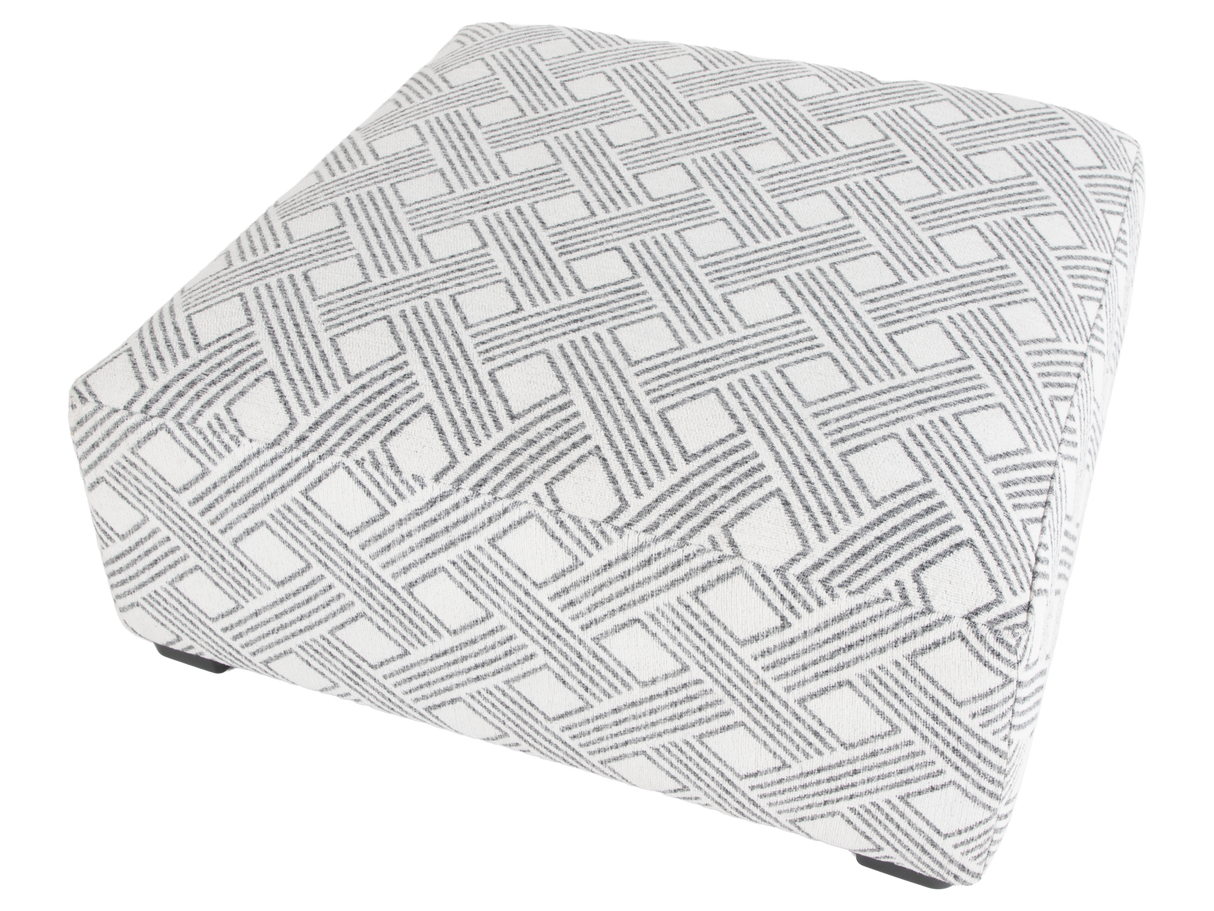 Gray Geometric Cocktail Ottoman