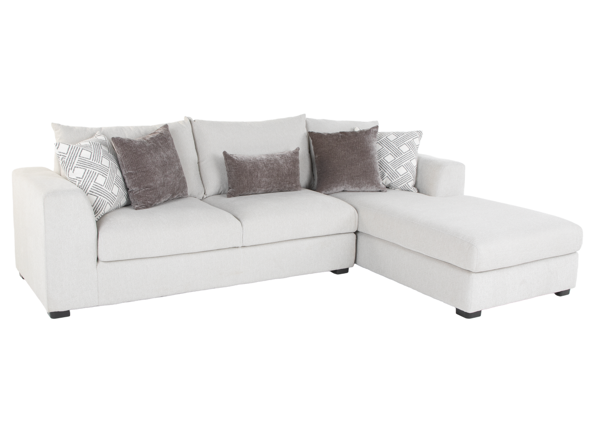 Airea Silver 2-Piece Sectional Sofa with Right-Facing Chaise