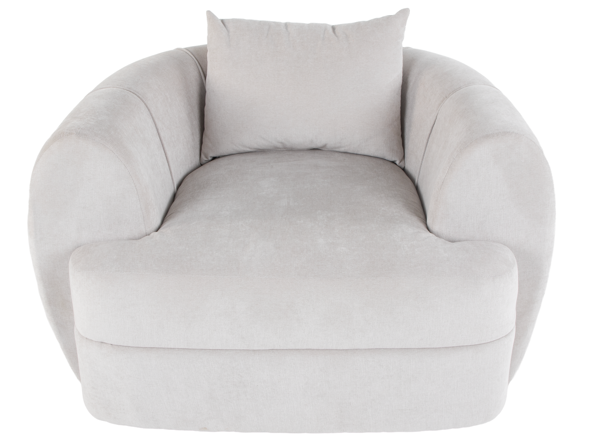 Solid Bone Oversized Swivel Chair