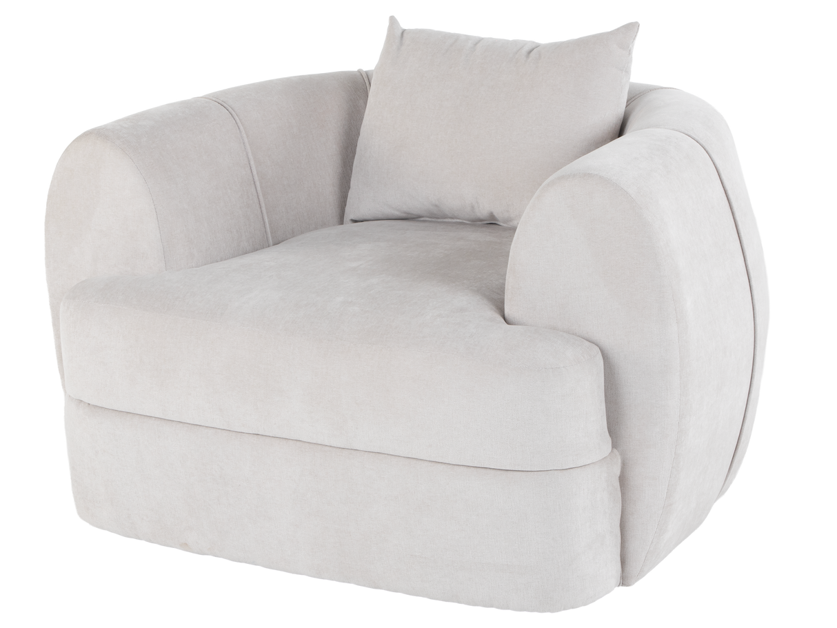 Solid Bone Oversized Swivel Chair