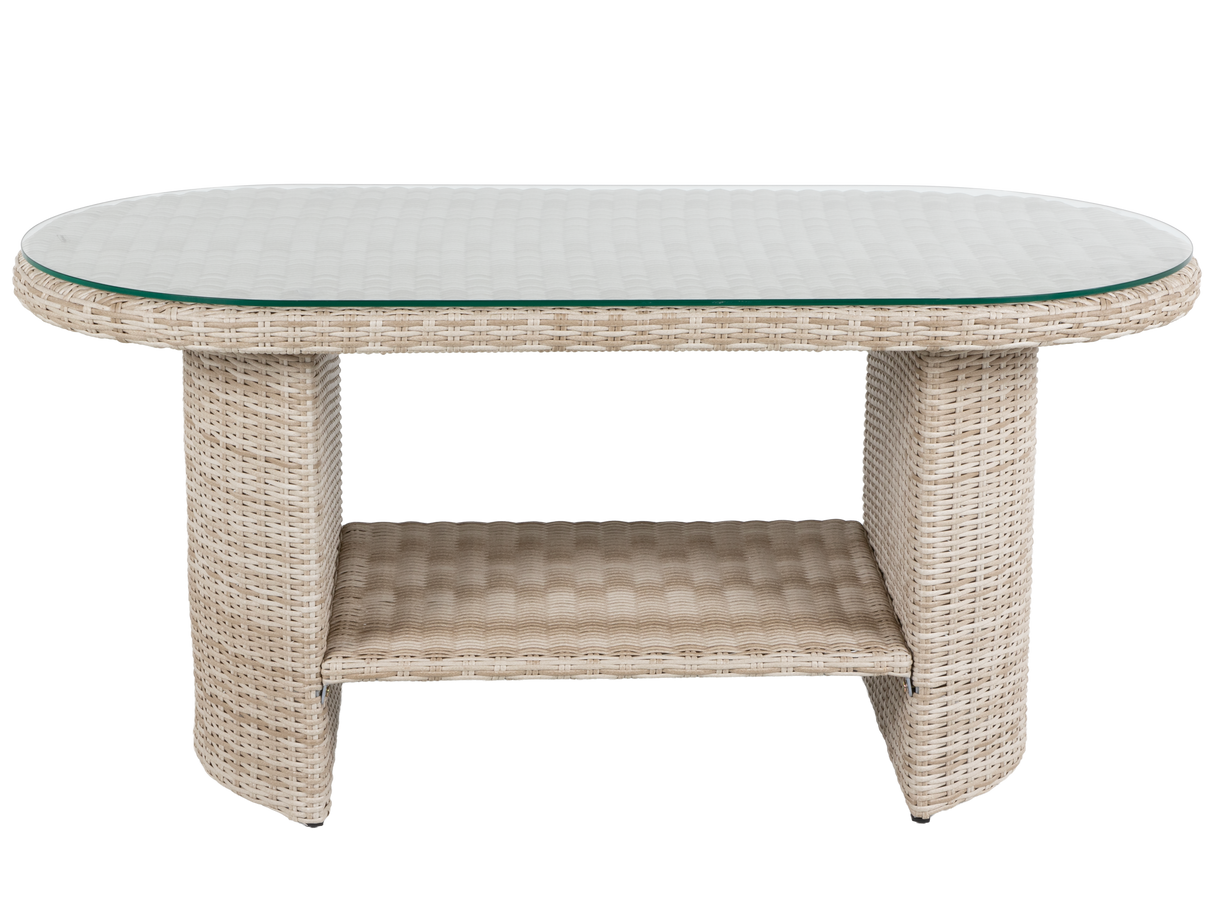 4-Piece Outdoor Wicker Conversation Set with Glass Coffee Table