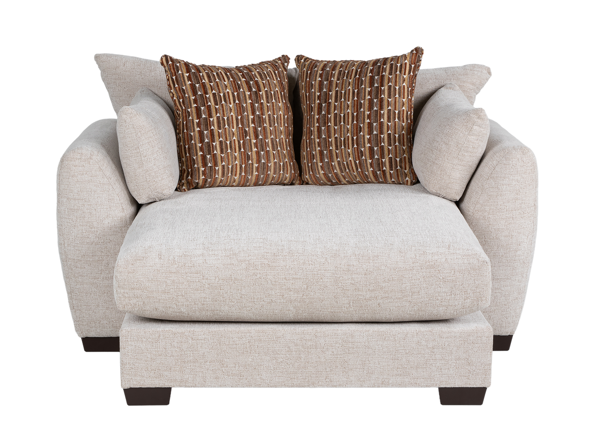 Beige Contemporary Upholstered Chaise
