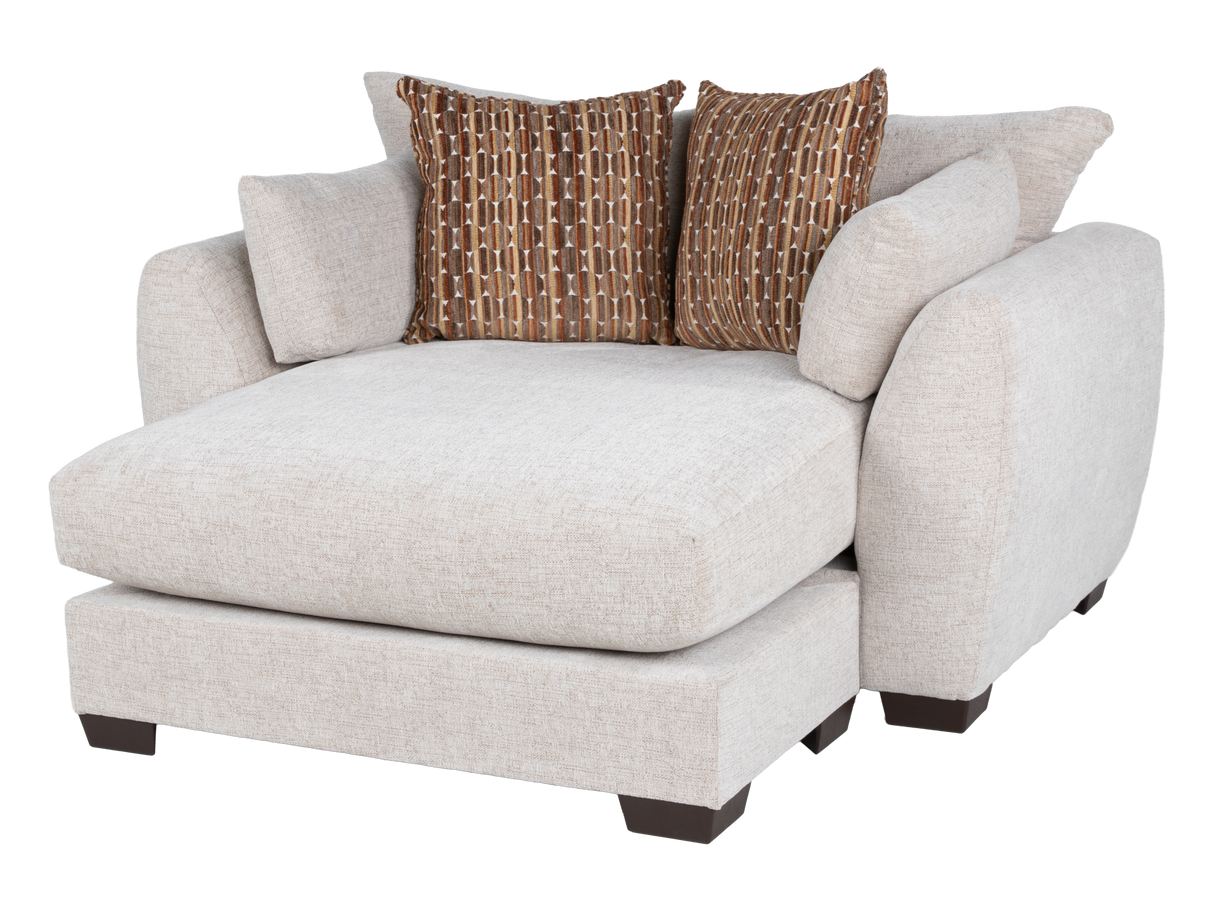 Beige Contemporary Upholstered Chaise
