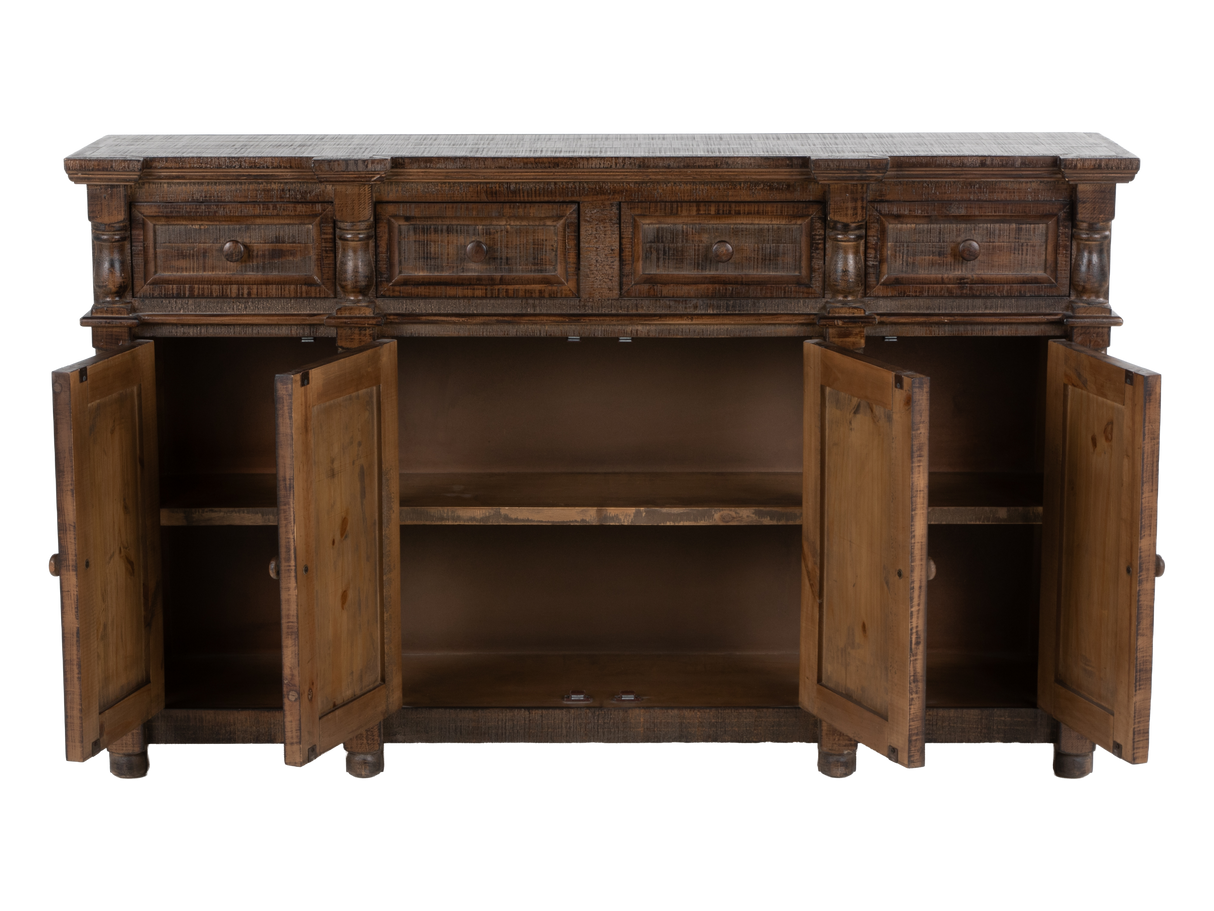Lilac Rustic Brown Solid Wood Sideboard Buffet / TV Console