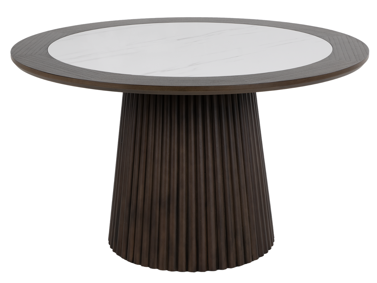 Dark Walnut Round Pedestal 7-Piece Dining Set
