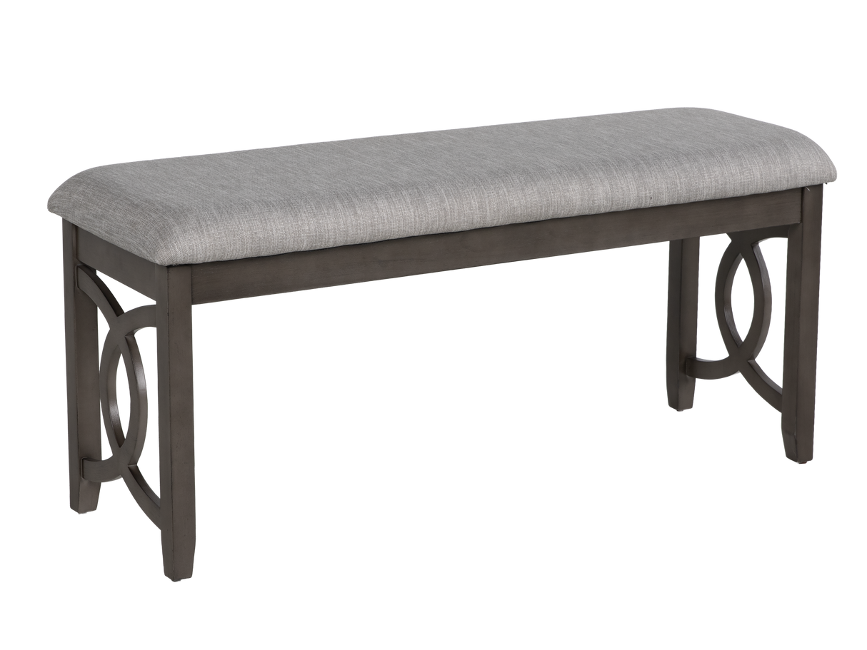 Contemporary Gray 6-Piece Dining Room Set with Upholstered Chairs & Bench