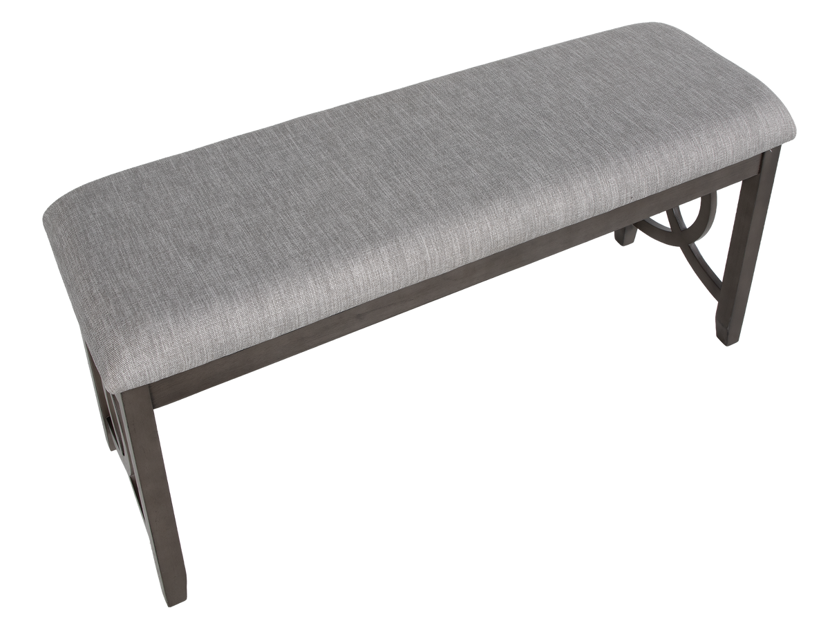 Contemporary Gray 6-Piece Dining Room Set with Upholstered Chairs & Bench