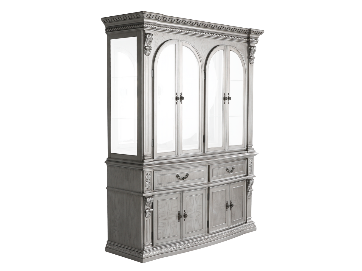 Grand-Platinum Hutch & Buffet/ China Cabinet by Mollai Collections | Bel Furniture