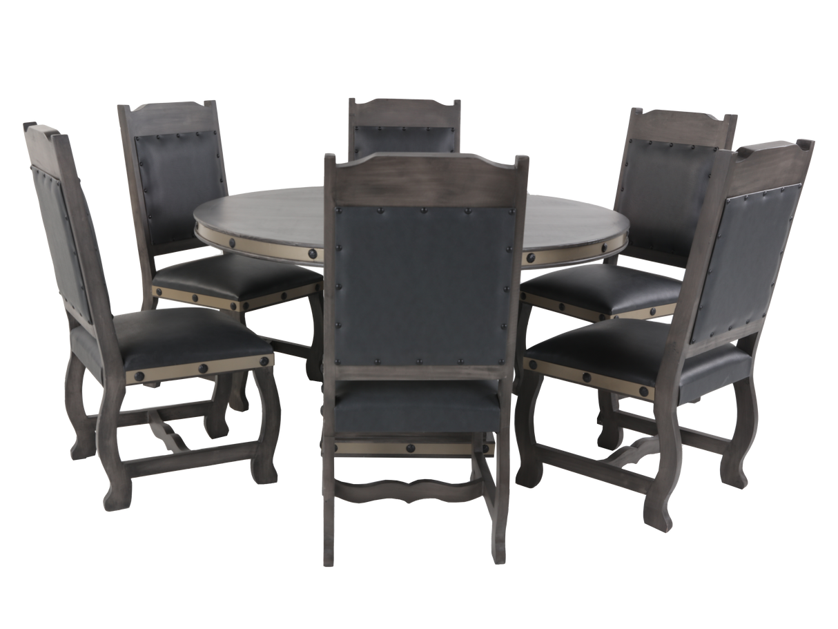 7 Piece Round Dining Table set by Mollai Collections | Bel Furniture