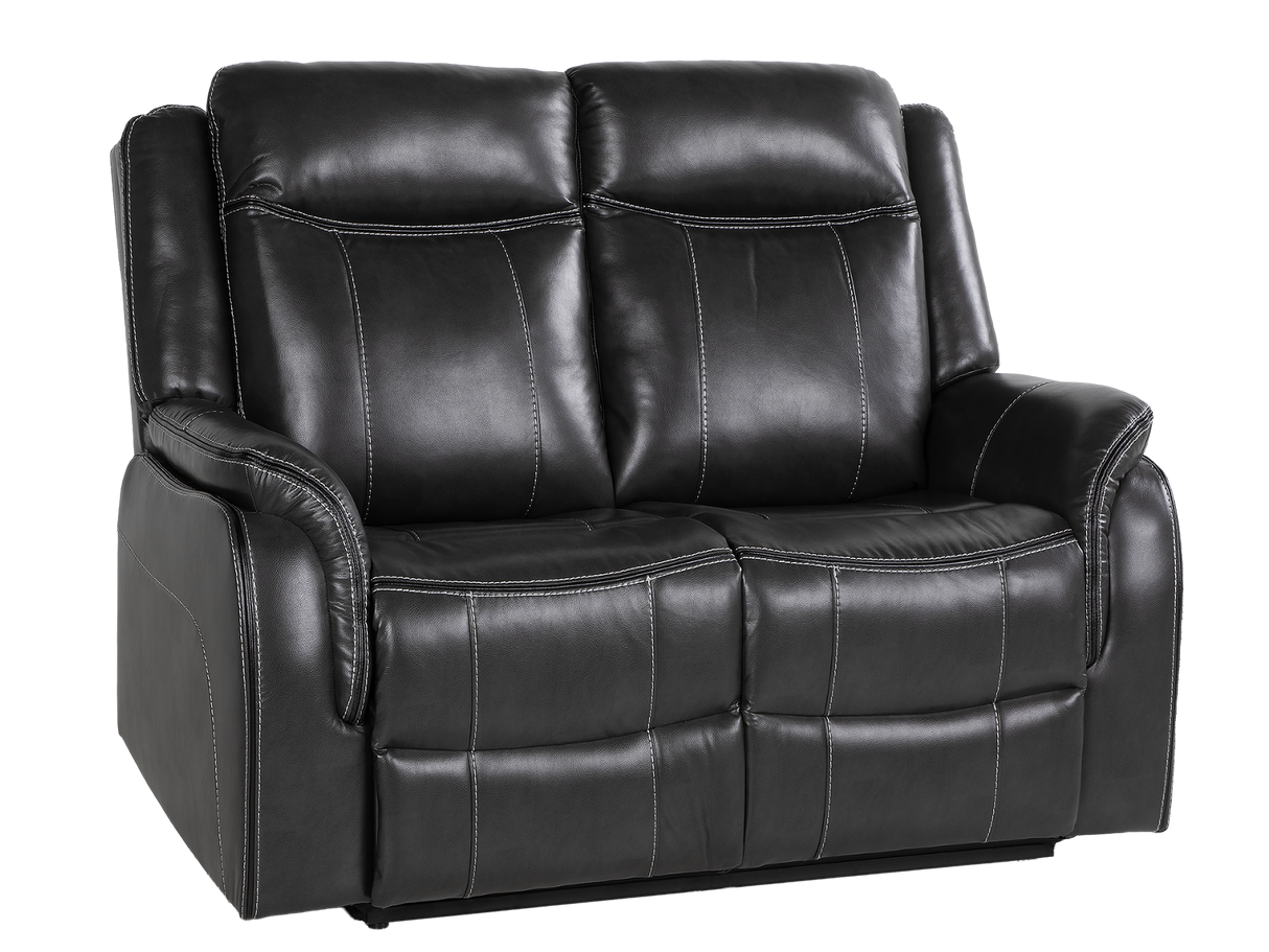 Dark Grey 3-Piece Reclining Living Room Set with Power Reclining Sofa, Drop-Down Table & Power Recliner