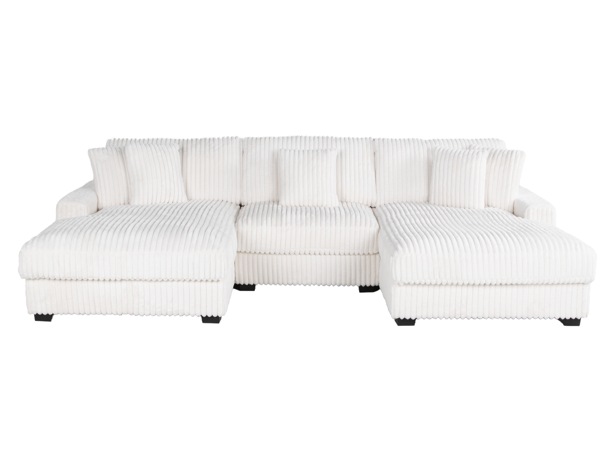 Stupendous Alloy Chenille 3-Piece Dual-Chaise Sectional Sofa
