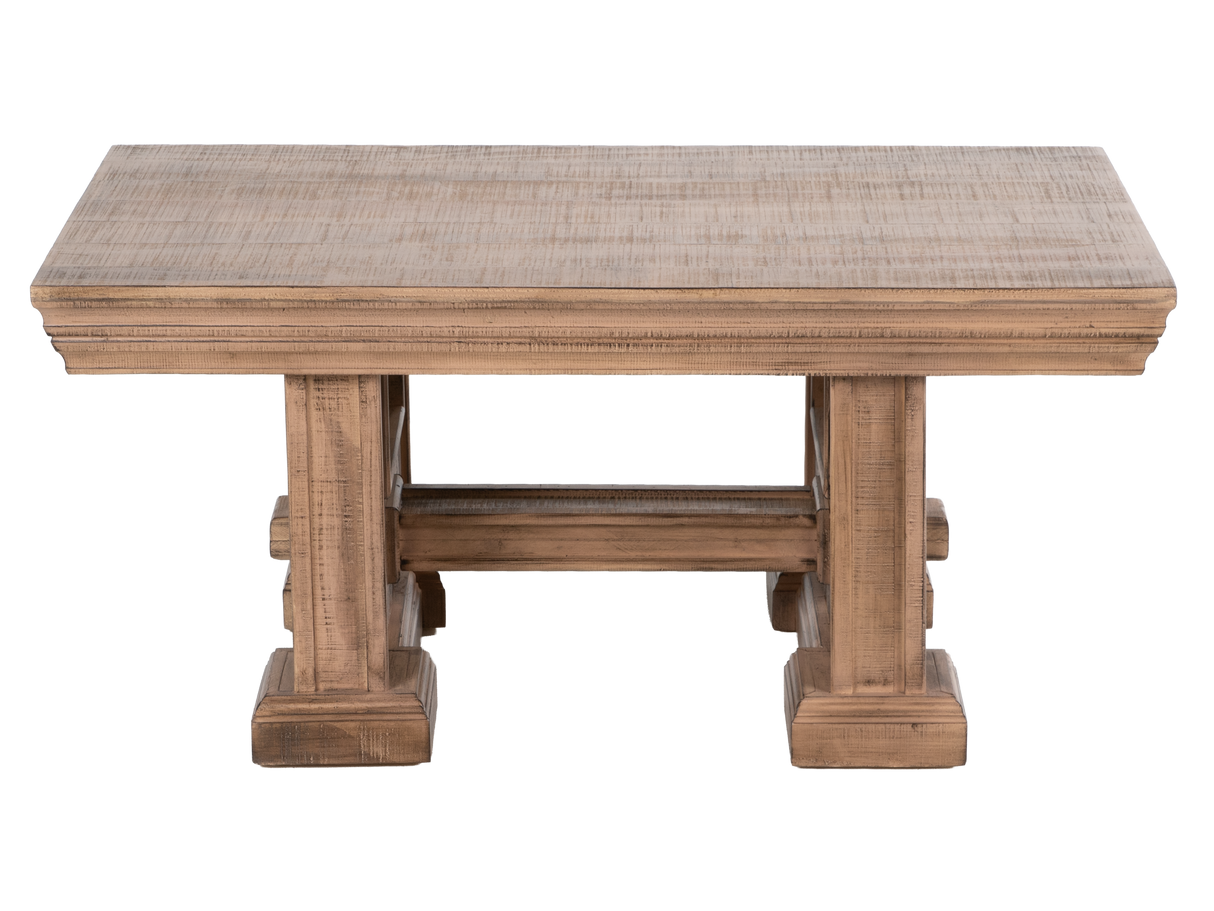 Rustic Brown Farmhouse 3-Piece Coffee Table Set with Pedestal Design