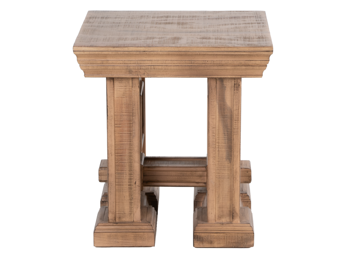 Rustic Brown Farmhouse 3-Piece Coffee Table Set with Pedestal Design