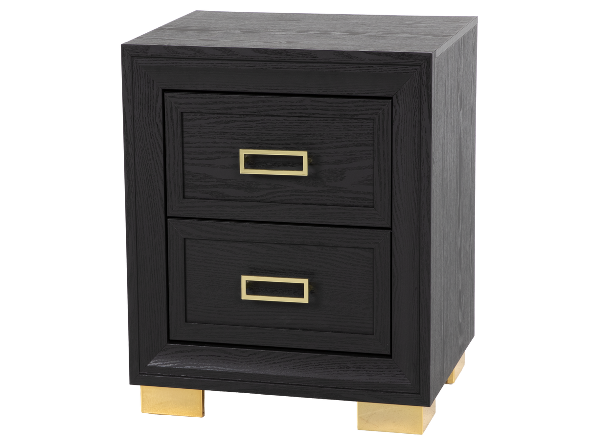 Glam Black Velvet & Gold 6-Piece Bedroom Set
