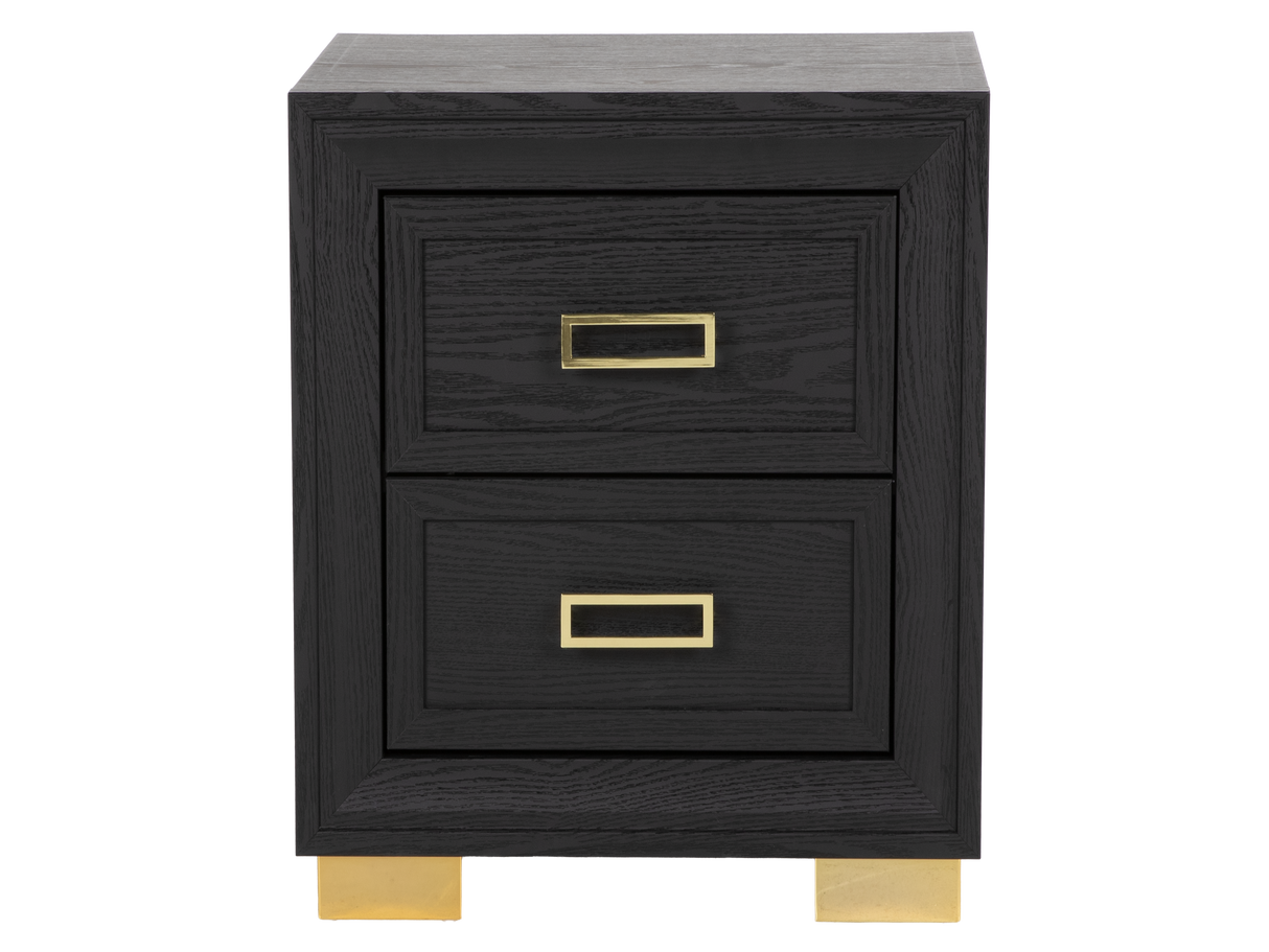 Glam Black Velvet & Gold 6-Piece Bedroom Set