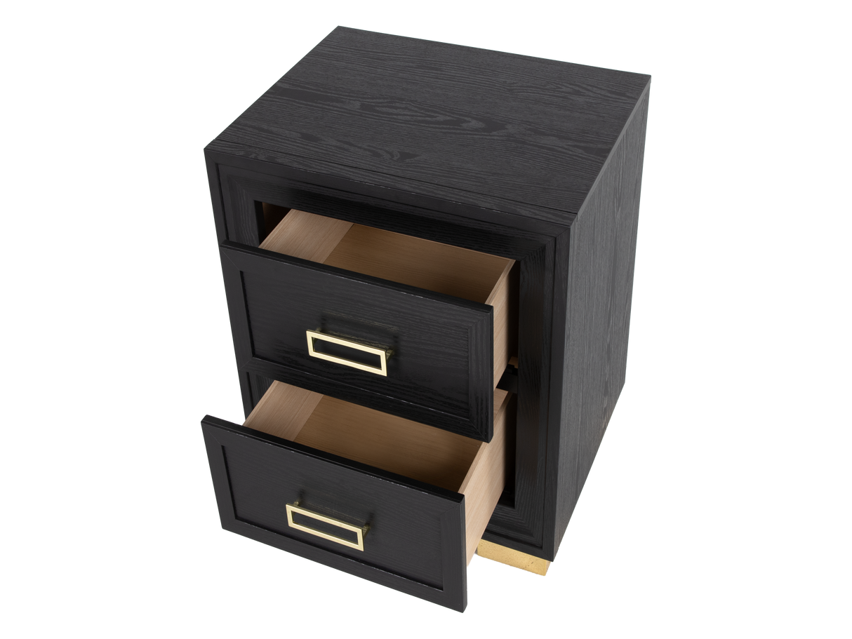 Glam Black Velvet & Gold 6-Piece Bedroom Set