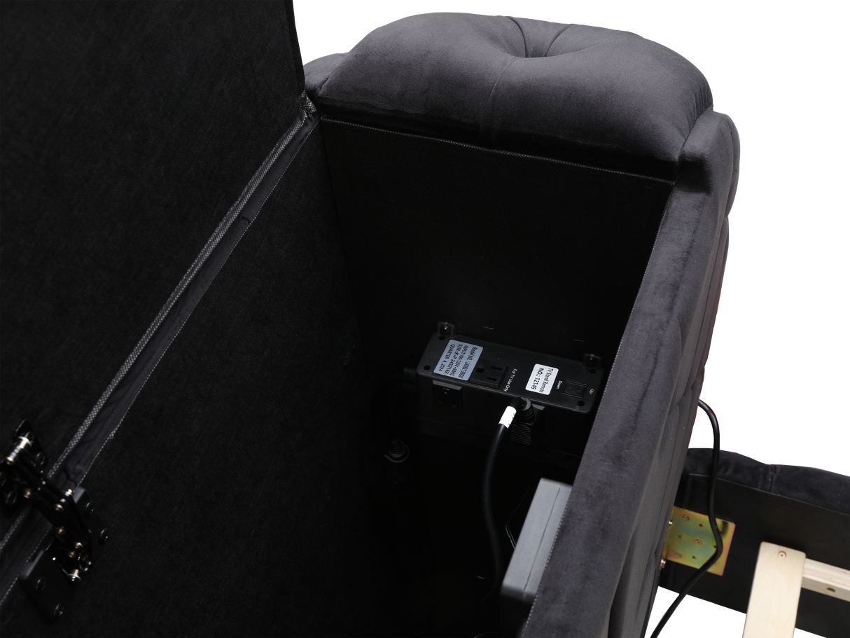 Velvet Tufted Bedroom Set with Built-in Fireplace, TV Stand, and Bluetooth Speakers by Mollai Collections | Bel Furniture