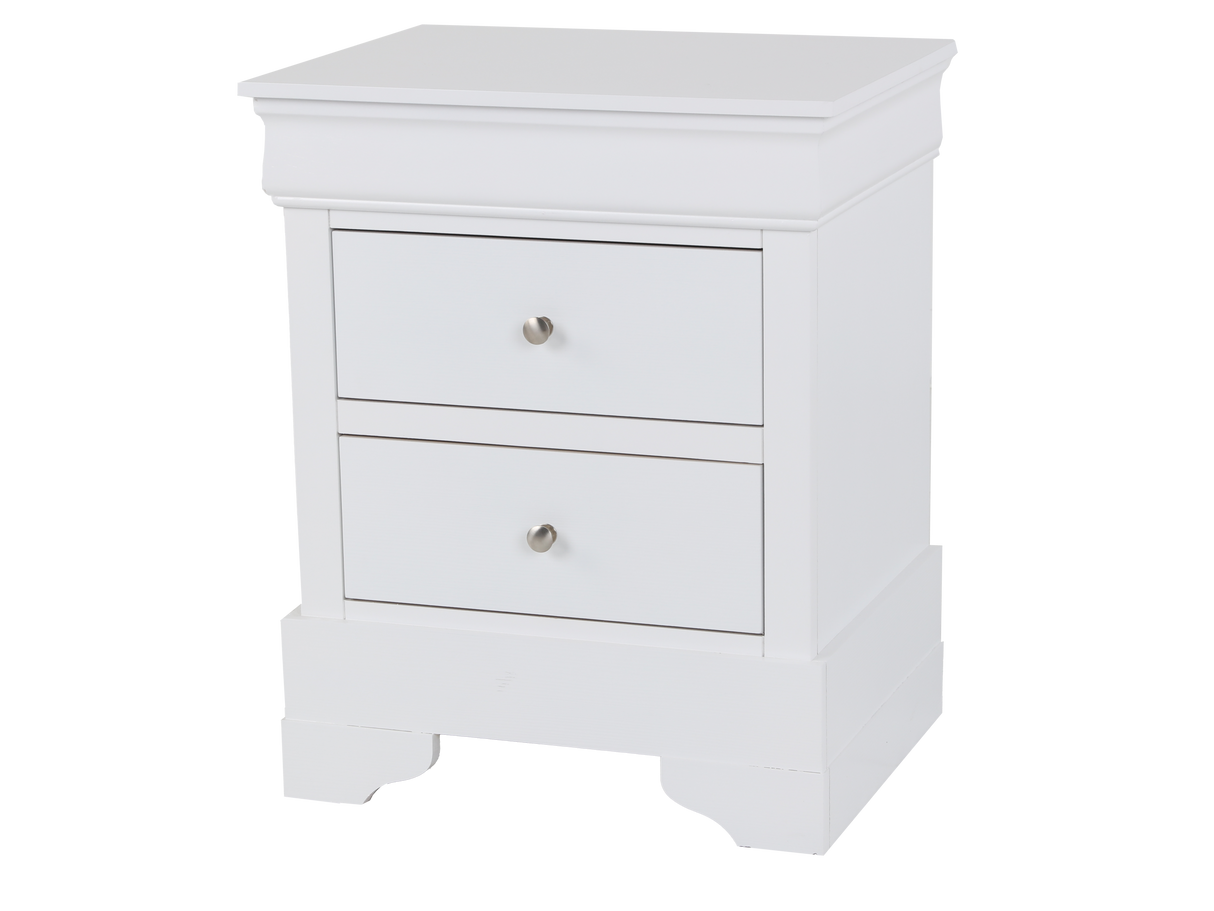 Modern White 2-Drawer Nightstand