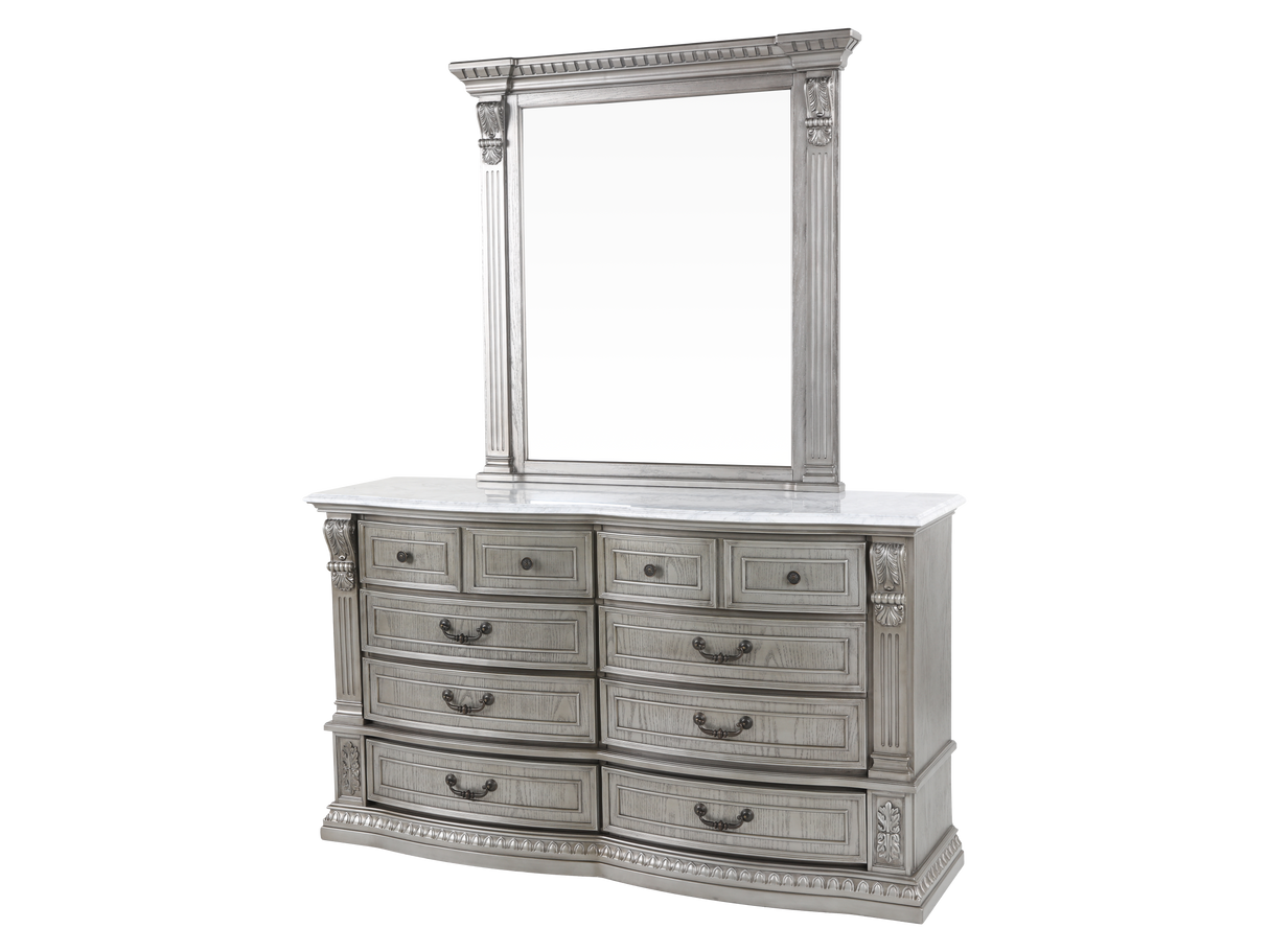 Grand-Platinum 6 PIECE QUEEN BEDROOM SET by Mollai Collections | Bel Furniture