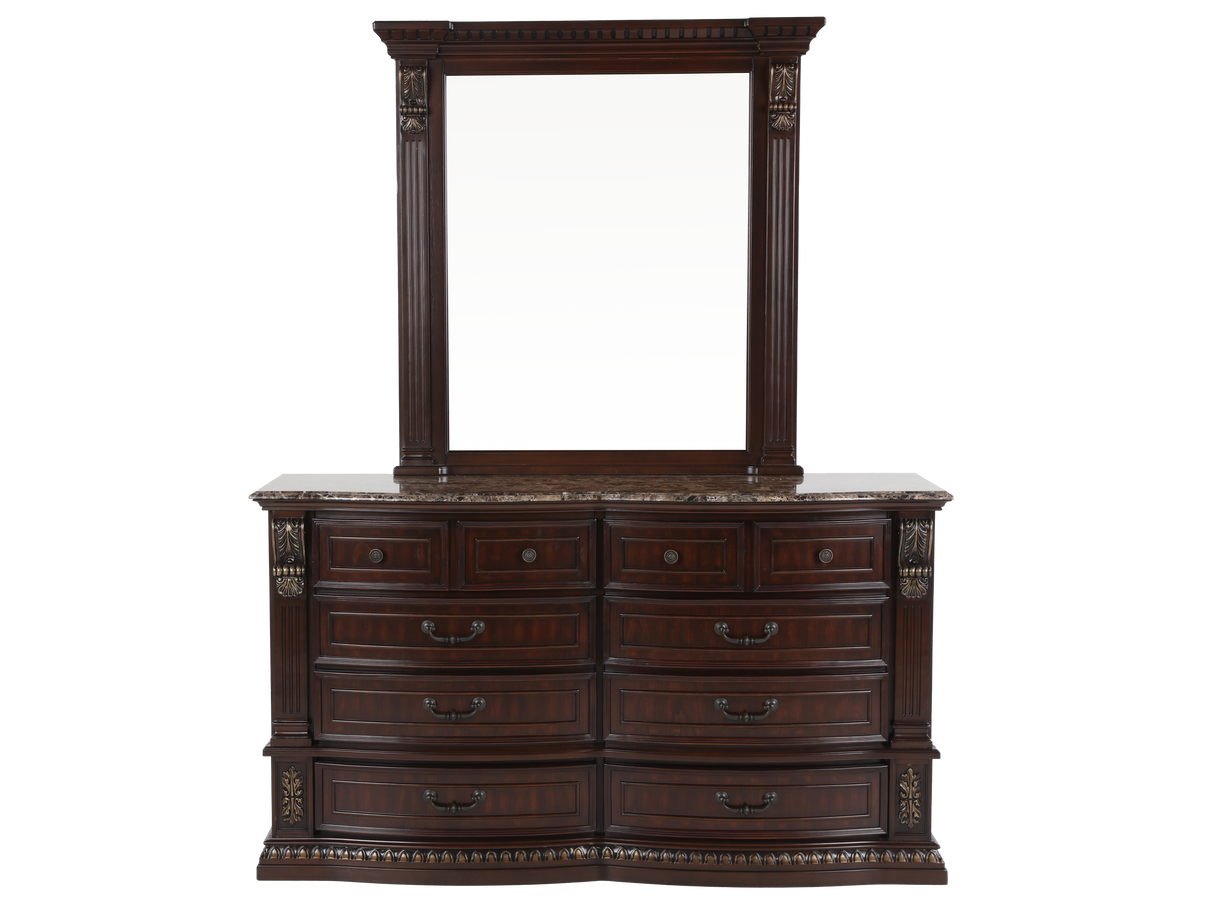 Grand-Cherry 6 Piece Queen Bedroom Set by Mollai Collections | Bel Furniture