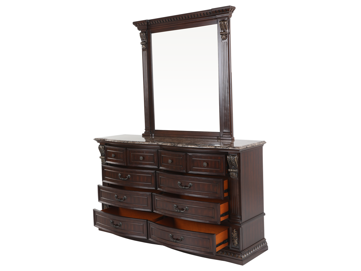 Grand-Cherry 6 Piece Queen Bedroom Set by Mollai Collections | Bel Furniture