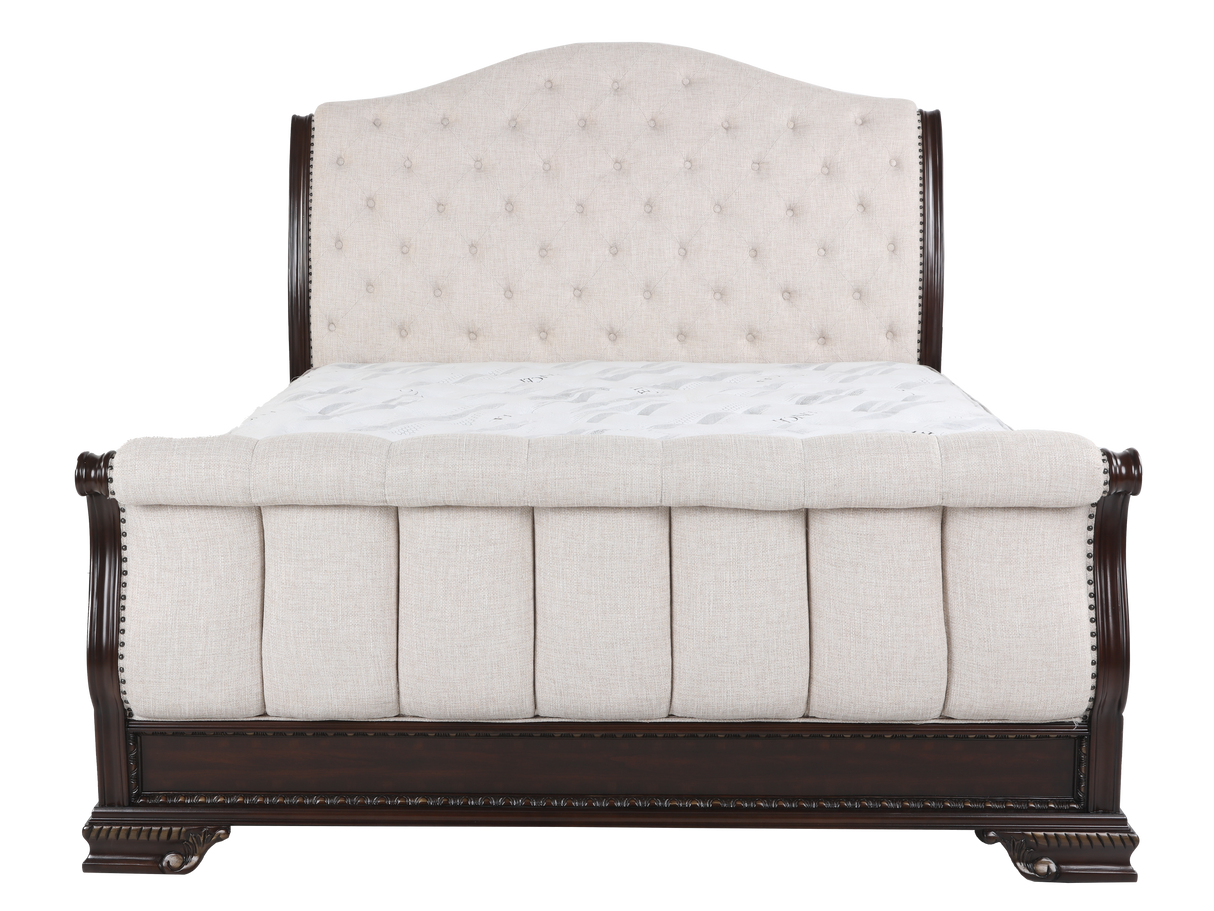 Grand-Cherry 6 Piece Queen Bedroom Set by Mollai Collections | Bel Furniture