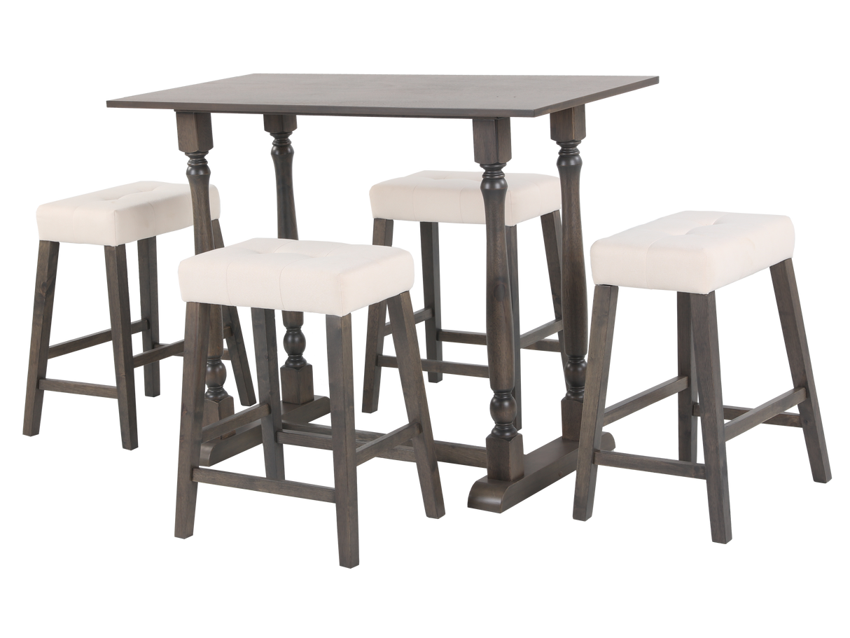 5 Piece Counter Height Dining Room Set by Mollai Collections | Bel Furniture