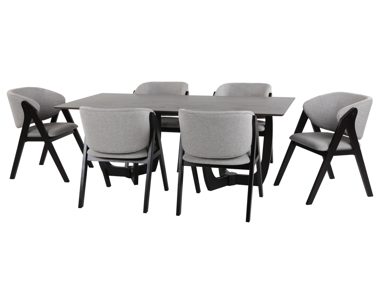 7 Piece Modern Dining Set by Mollai Collections | Bel Furniture