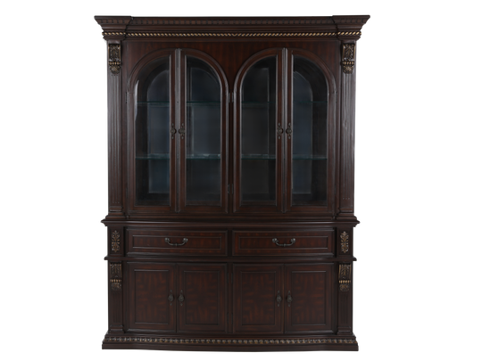 Grand-Cherry Hutch & Buffet/ China Cabinet by Mollai Collections | Bel Furniture