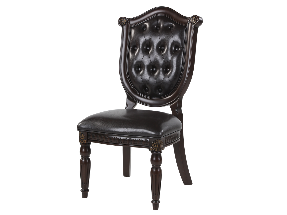 Grand-Cherry 5 Piece Round Dining Room Set by Mollai Collections | Bel Furniture