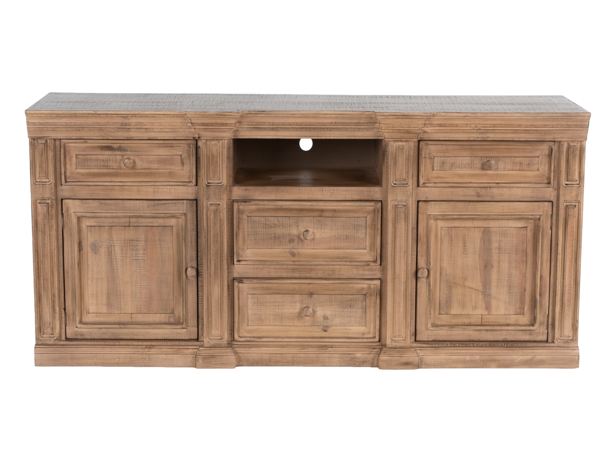 Rustic Brown Farmhouse 80 Inch TV Stand with Storage Console Design