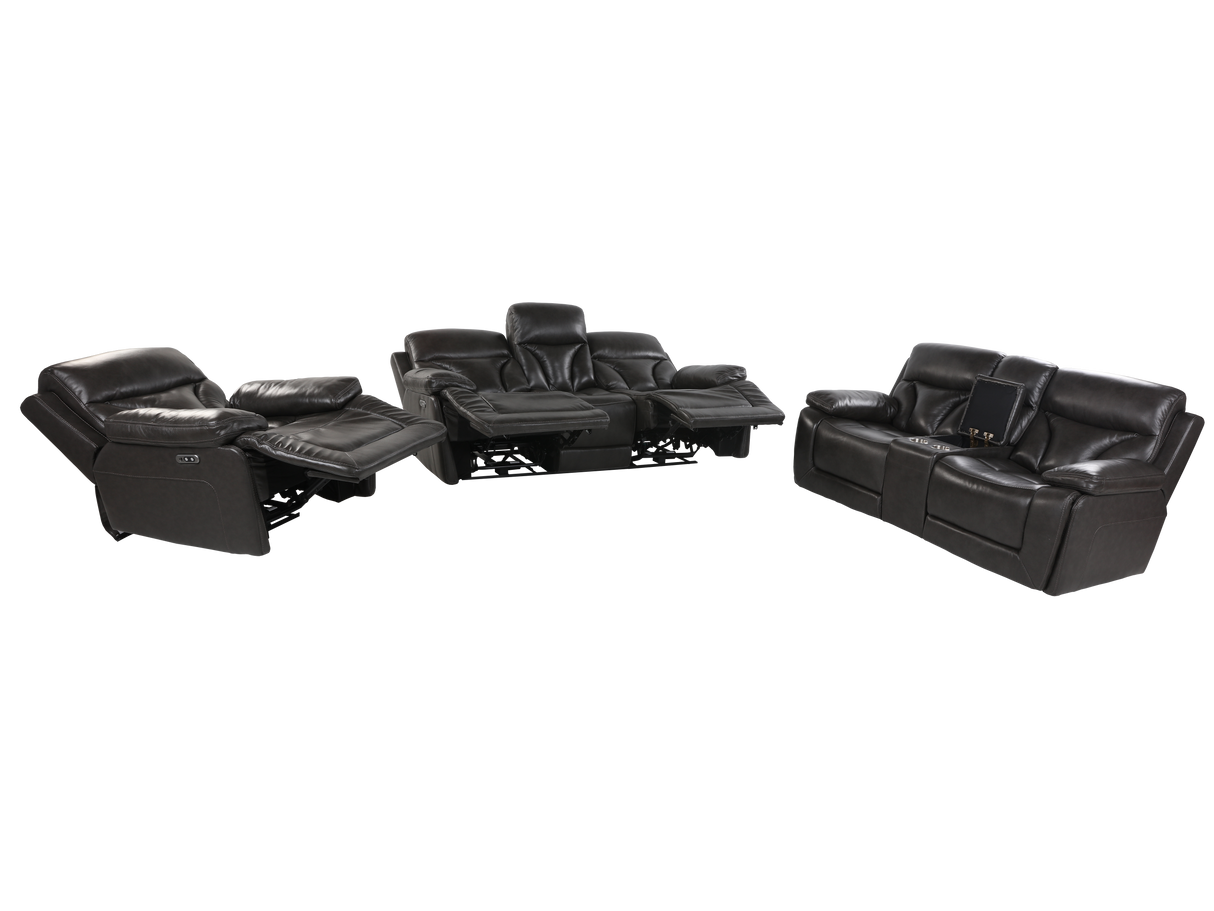 3 Piece Living Room Set: Power Reclining Sofa, Power Reclining Chair, Stationary Loveseat by Sara Collections | Bel Furniture