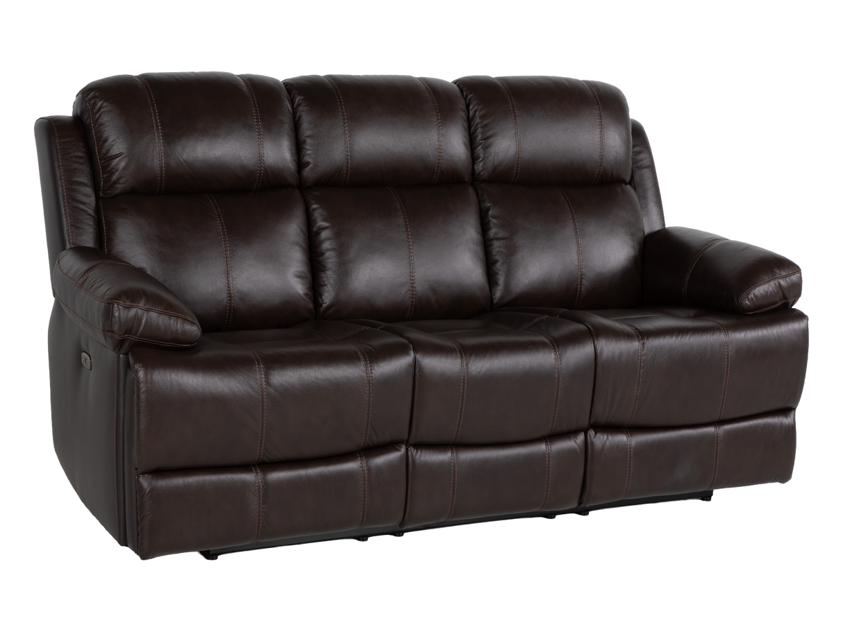 Espresso Top Grain Leather 3-Piece Power Reclining Living Room Set