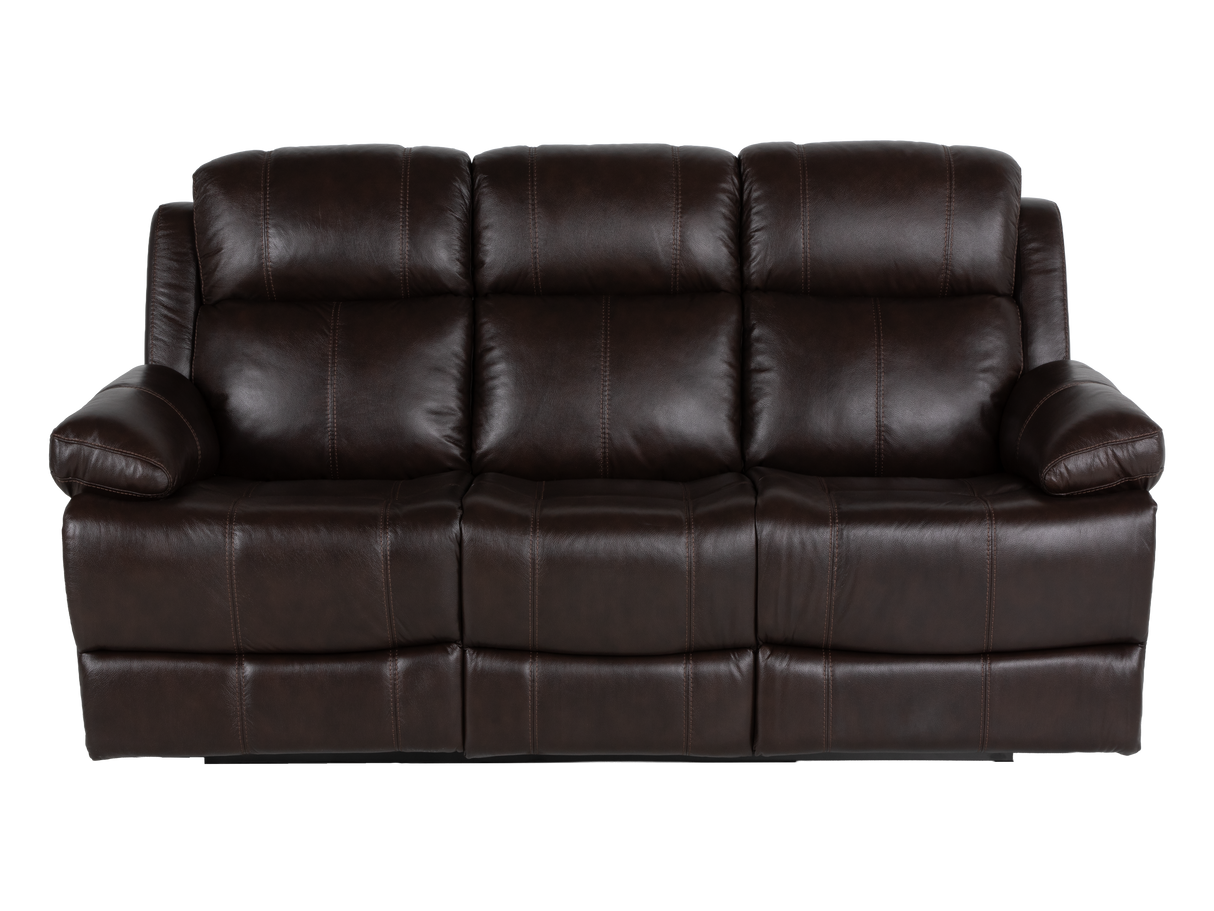 Espresso Top Grain Leather 3-Piece Power Reclining Living Room Set