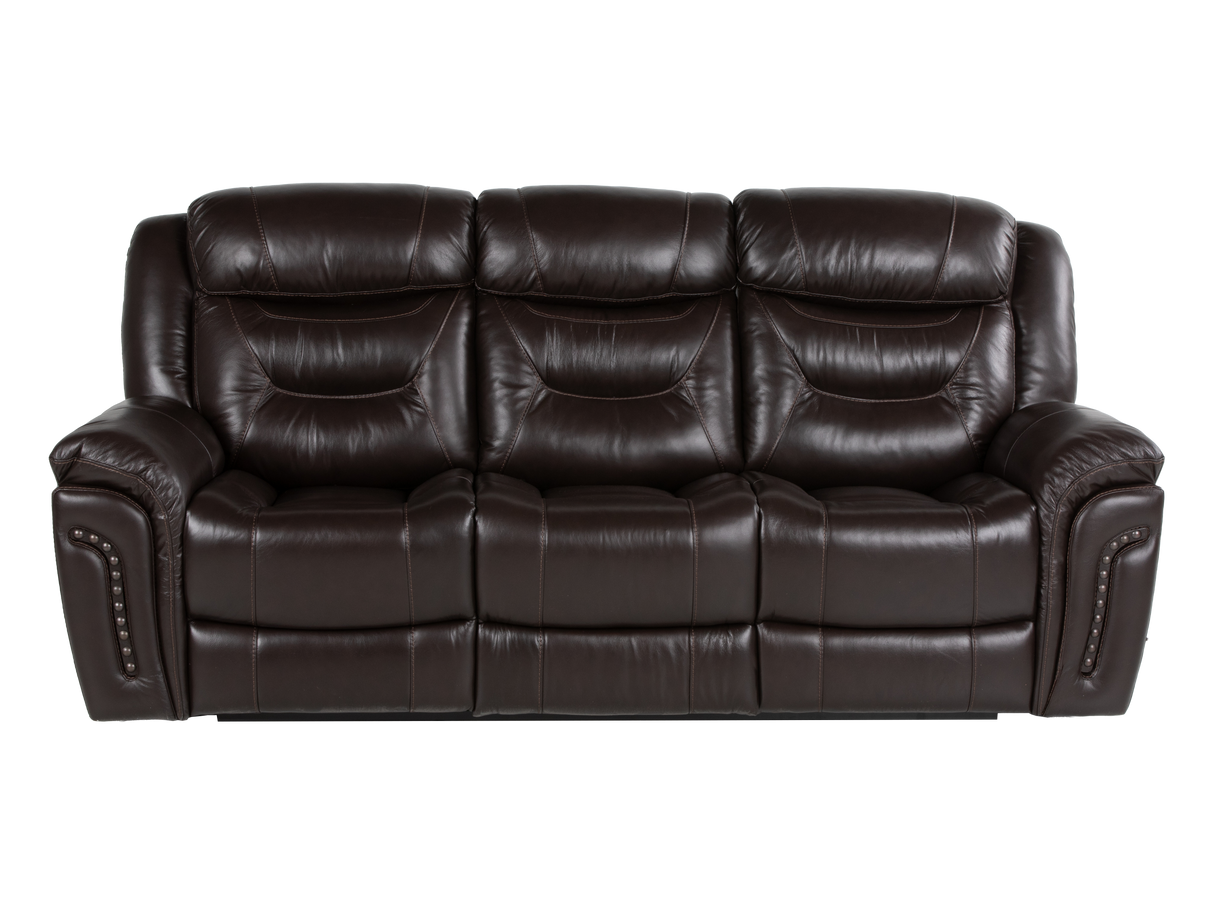 Chocolate Brown Top Grain Leather Power Reclining Sofa, Loveseat & Recliner – 3-Piece Living Room Set with USB