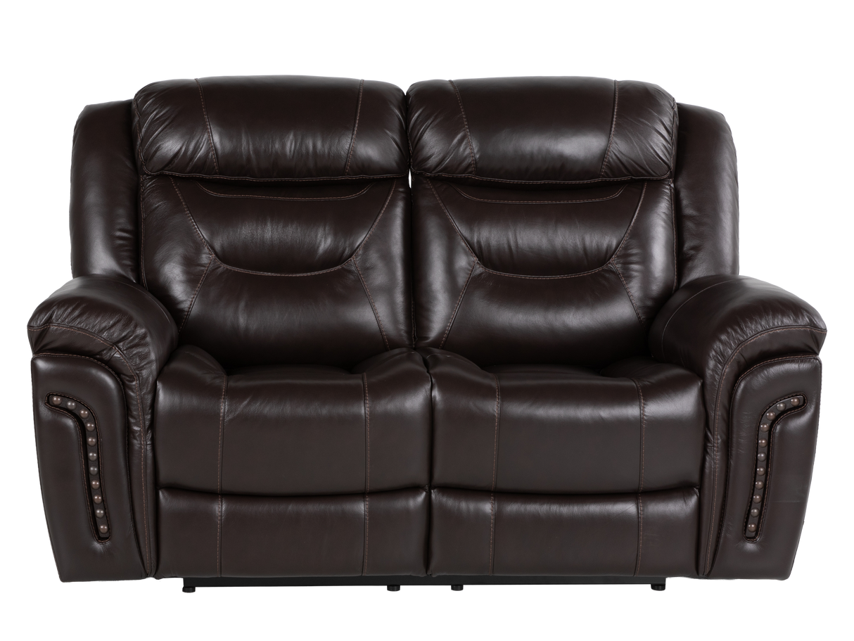 Chocolate Brown Top Grain Leather Power Reclining Sofa, Loveseat & Recliner – 3-Piece Living Room Set with USB