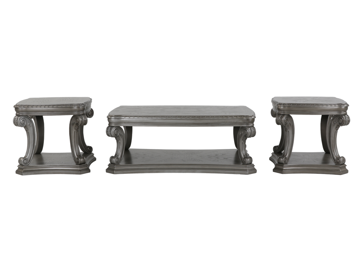 Grand-Platinum 3 Piece Coffee Table Set by Mollai Collections | Bel Furniture