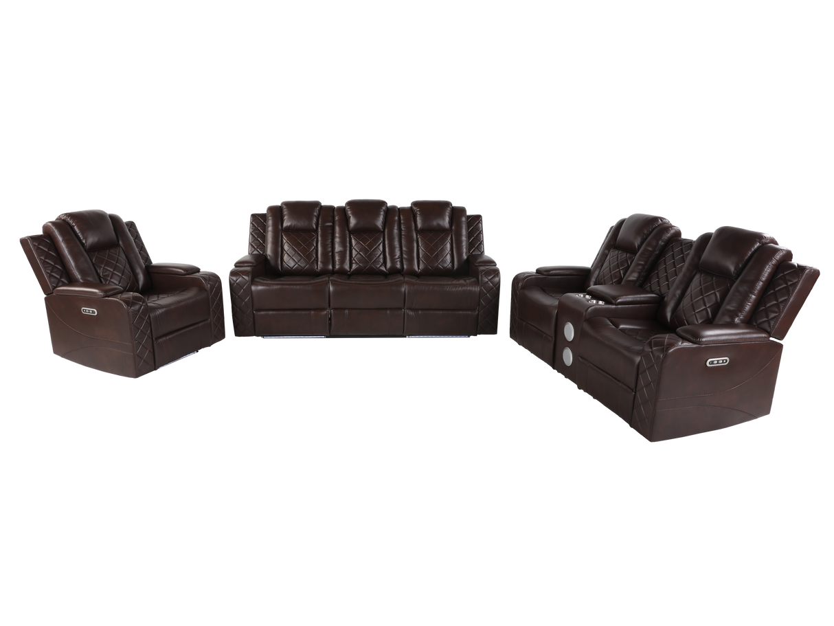 3 PIECE POWER RECLINING LIVING ROOM SET by Sara Collections | Bel Furniture